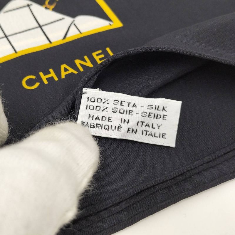 Chanel Scarf Mademoiselle Matelasse Black