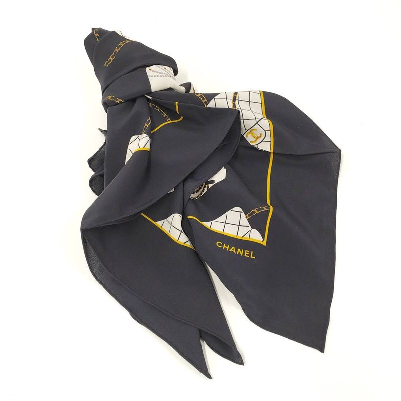 Chanel Scarf Mademoiselle Matelasse Black