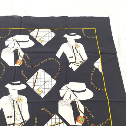 Chanel Scarf Mademoiselle Matelasse Black