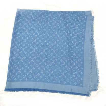 Louis Vuitton Shawl Wool Silk Blue M76154