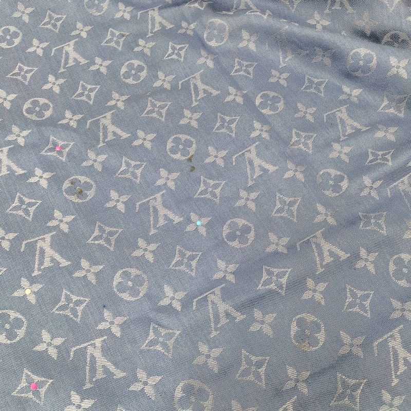 Louis Vuitton Shawl Wool Silk Blue M76154