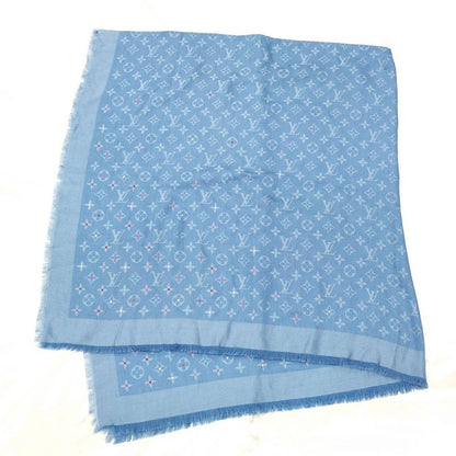 Louis Vuitton Shawl Wool Silk Blue M76154