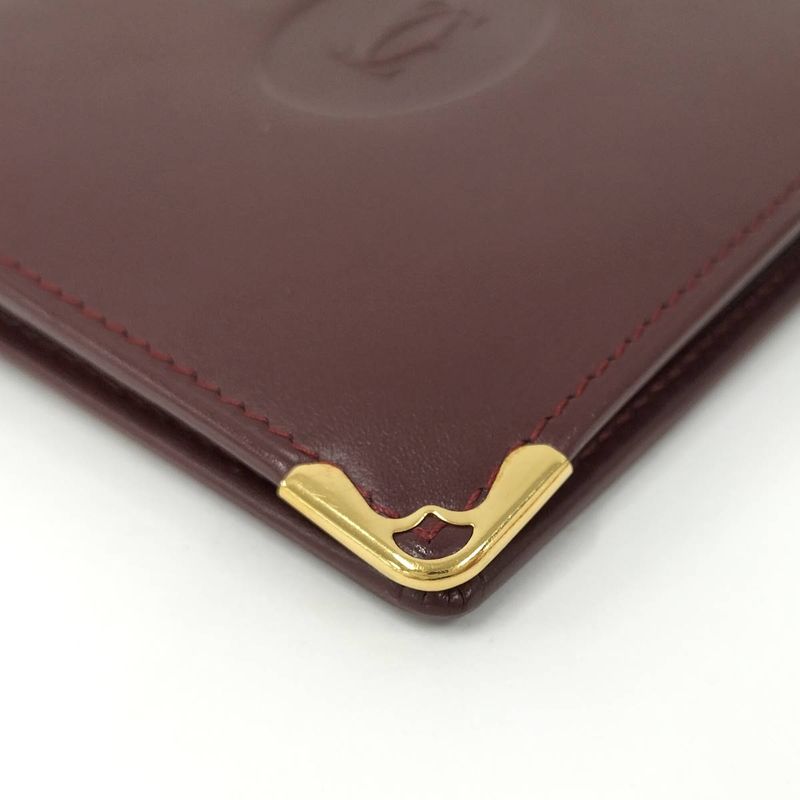 Cartier Bifold Wallet Leather Bordeaux