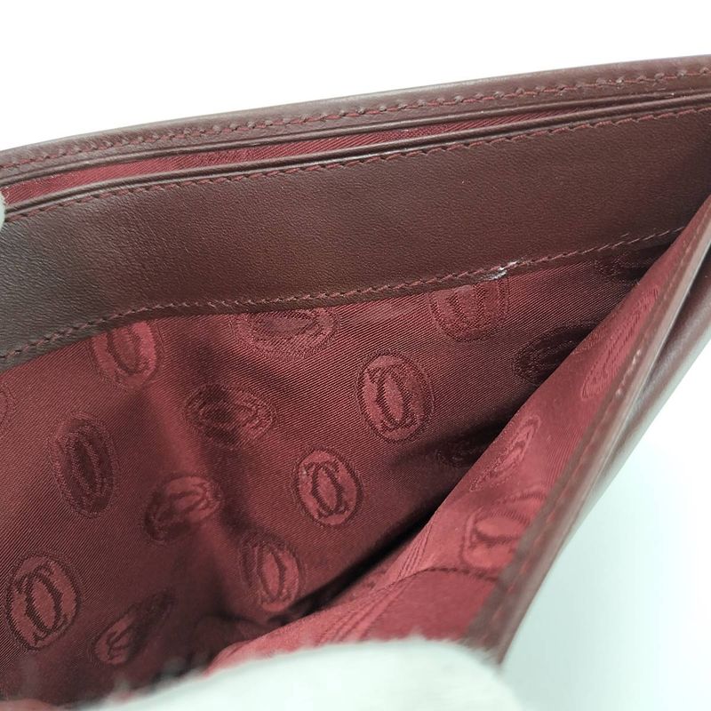 Cartier Bifold Wallet Leather Bordeaux