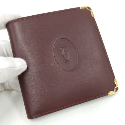 Cartier Bifold Wallet Leather Bordeaux