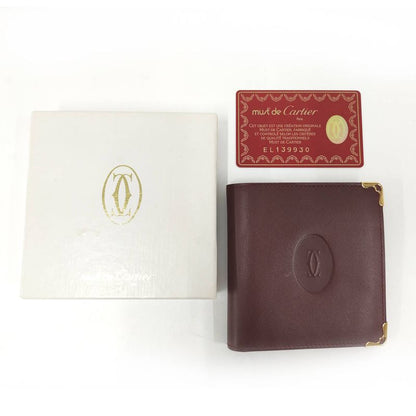 Cartier Bifold Wallet Leather Bordeaux