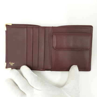Cartier Bifold Wallet Leather Bordeaux