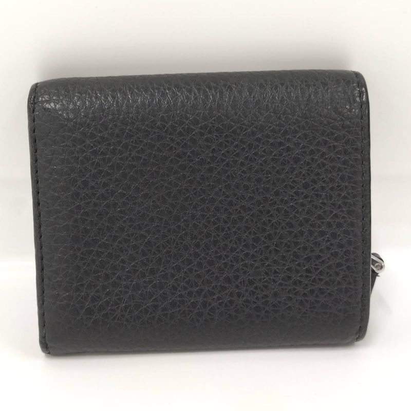 Prada Compact Wallet Trifold Wallet Leather Black