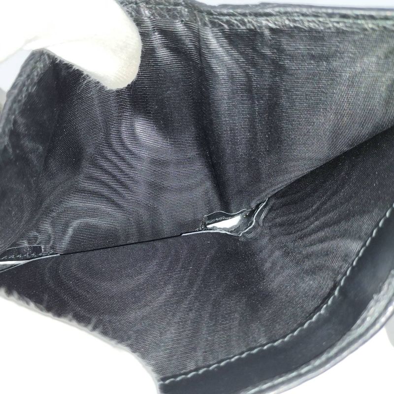 Prada Compact Wallet Trifold Wallet Leather Black
