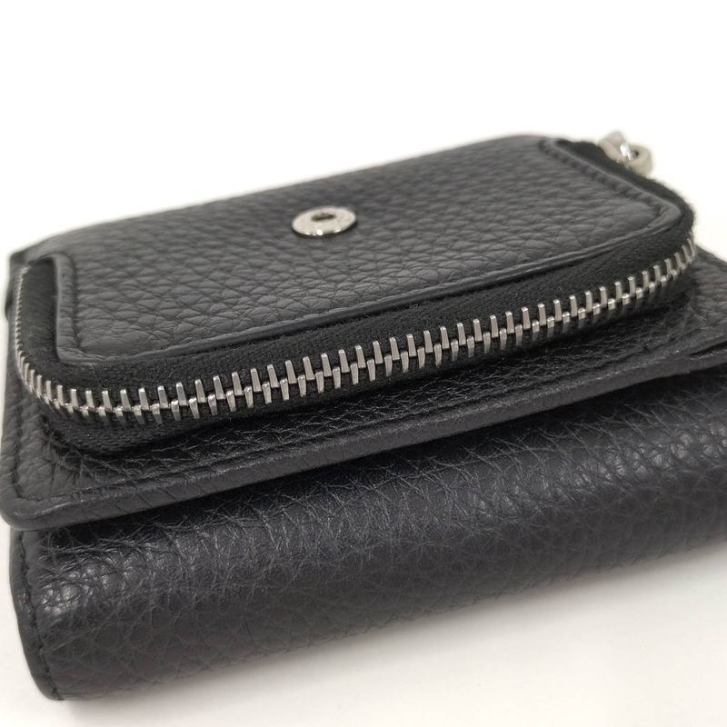 Prada Compact Wallet Trifold Wallet Leather Black