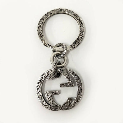 Gucci Key Holder Key Ring Interlocking G Arabesque Sv925 Silver