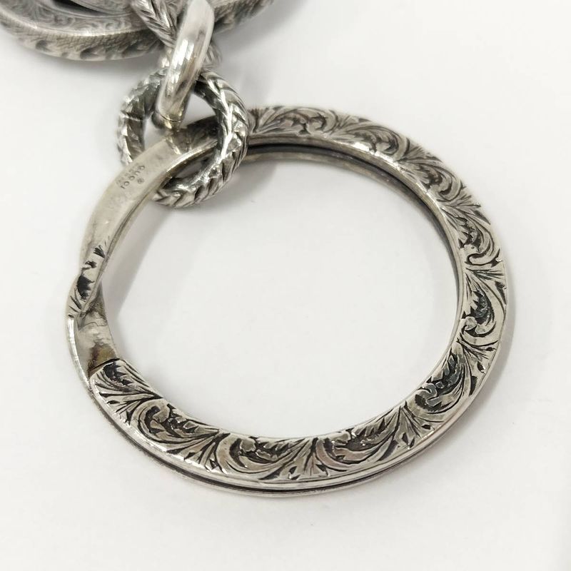Gucci Key Holder Key Ring Interlocking G Arabesque Sv925 Silver