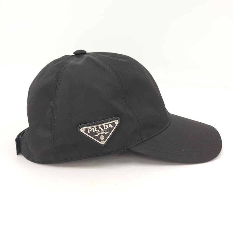 Prada Cap Baseball Cap Nylon Black Size M 1hc274