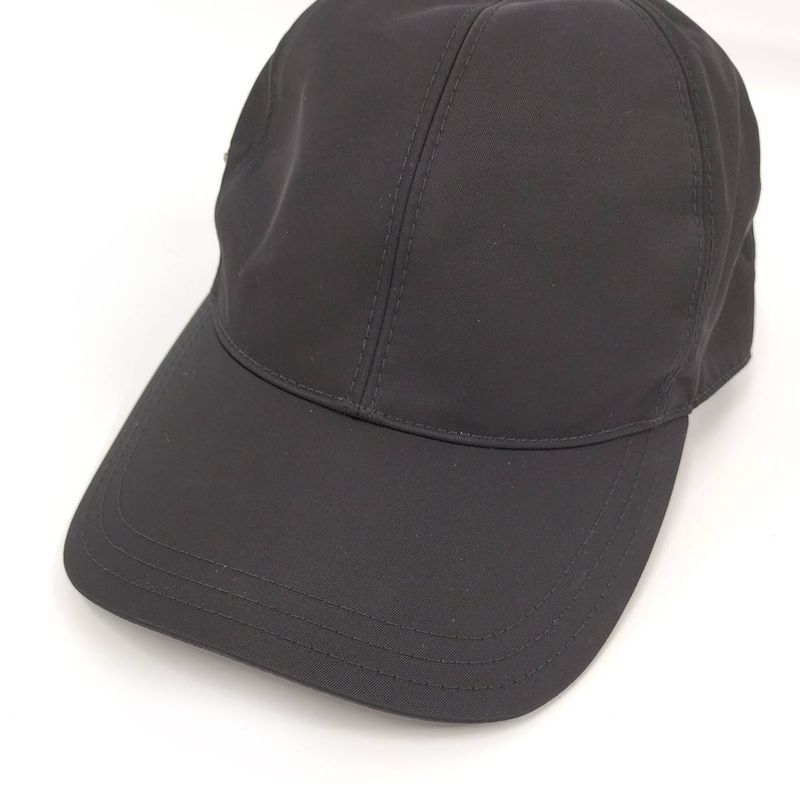 Prada Cap Baseball Cap Nylon Black Size M 1hc274