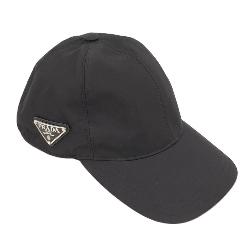 Prada Cap Baseball Cap Nylon Black Size M 1hc274