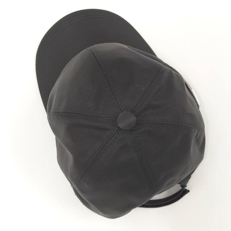 Prada Cap Baseball Cap Nylon Black Size M 1hc274