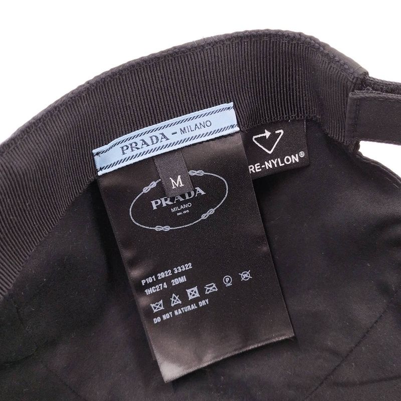 Prada Cap Baseball Cap Nylon Black Size M 1hc274