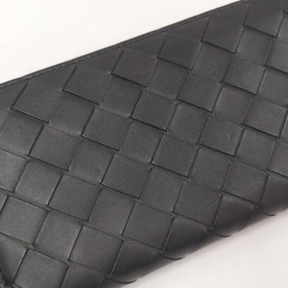 Bottega Veneta Round Zipper Long Wallet Intrecciato Leather Black 749427