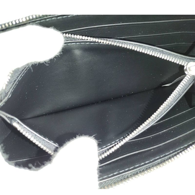 Bottega Veneta Round Zipper Long Wallet Intrecciato Leather Black 749427