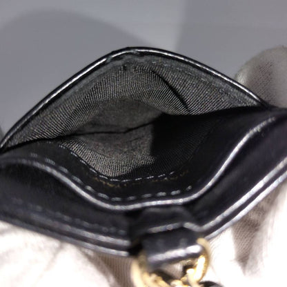 Chanel Chain Shoulder Card Holder Matelasse Lambskin Black