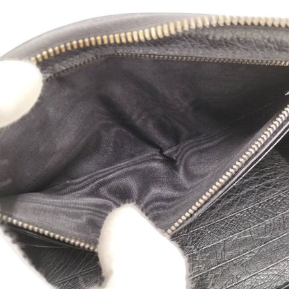 Bottega Veneta Round Zipper Long Wallet Intrecciato Leather Black