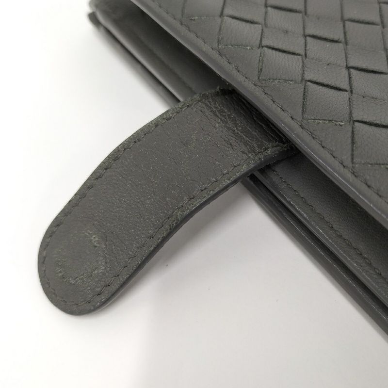 Bottega Veneta Bifold Wallet Intrecciato Leather Khaki