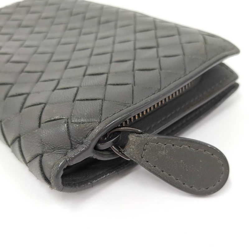 Bottega Veneta Bifold Wallet Intrecciato Leather Khaki