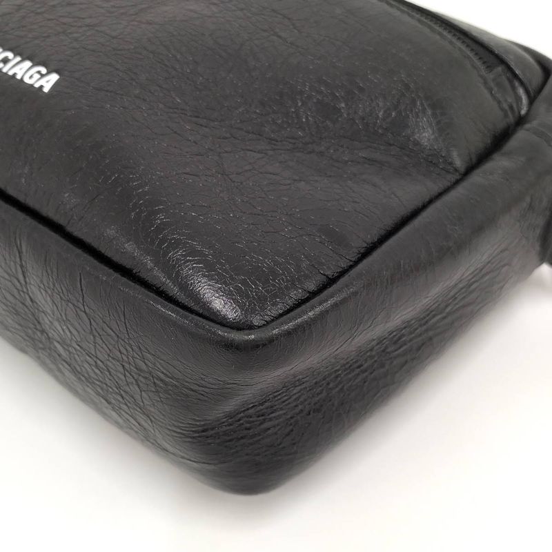 Balenciaga Shoulder Bag Explorer Leather Black 646138