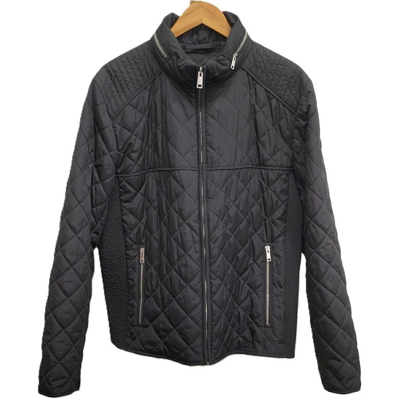 Prada Zip-Up Jacket Quilted Polyamide Polyester Black Size 56