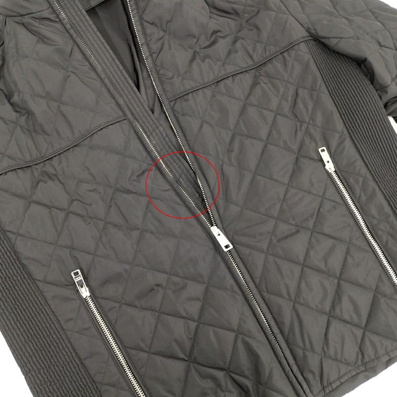 Prada Zip-Up Jacket Quilted Polyamide Polyester Black Size 56