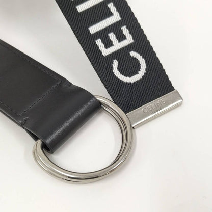 Celine Double Ring Belt Canvas Black 30mm (1.18in)