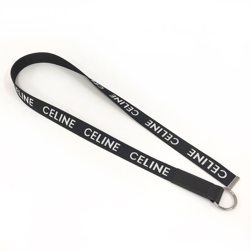 Celine Double Ring Belt Canvas Black 30mm (1.18in)