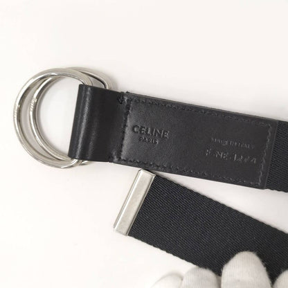 Celine Double Ring Belt Canvas Black 30mm (1.18in)