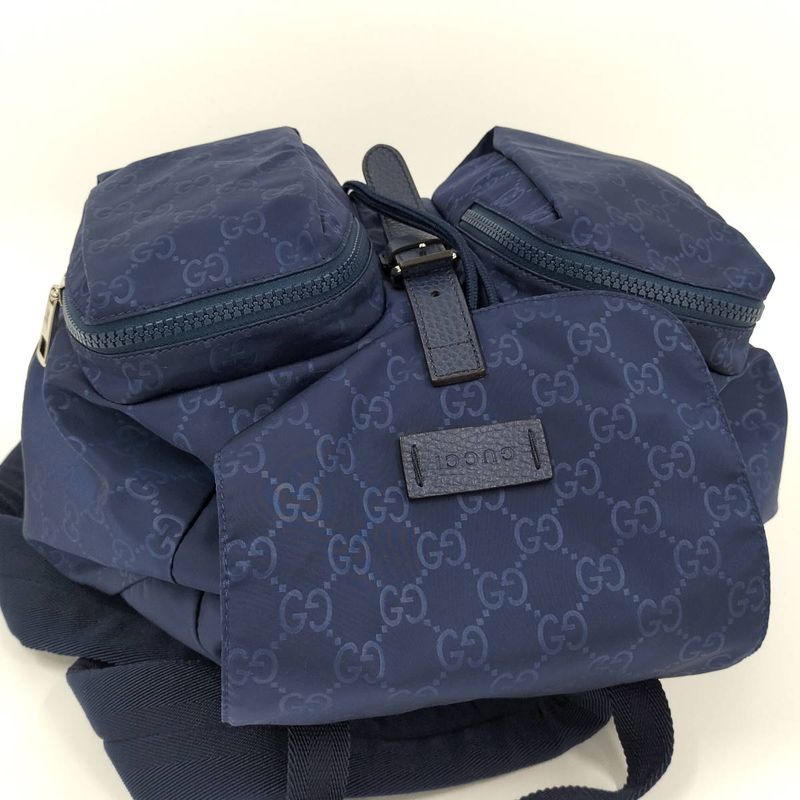 Gucci Backpack Sac Backpack Nylon Blue 213043