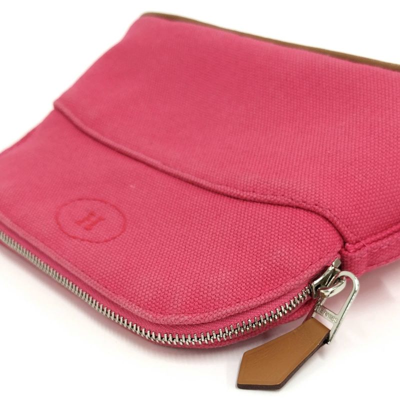 Hermes Bolide Pouch 16 Mini Canvas Pink
