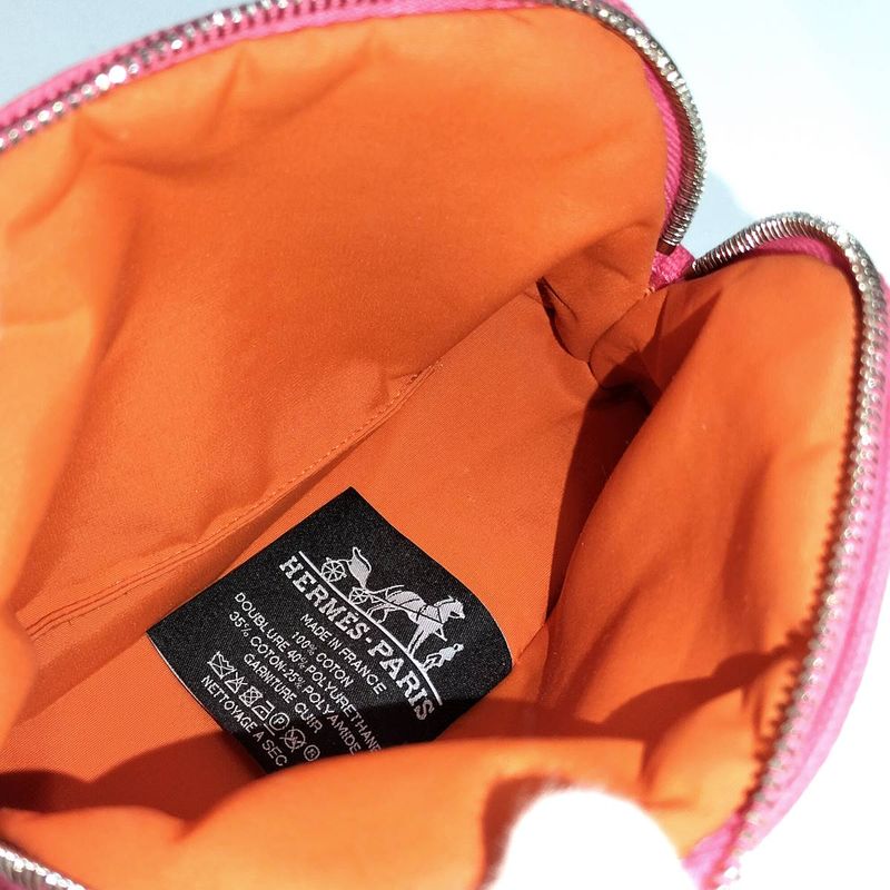Hermes Bolide Pouch 16 Mini Canvas Pink