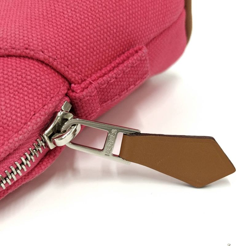 Hermes Bolide Pouch 16 Mini Canvas Pink