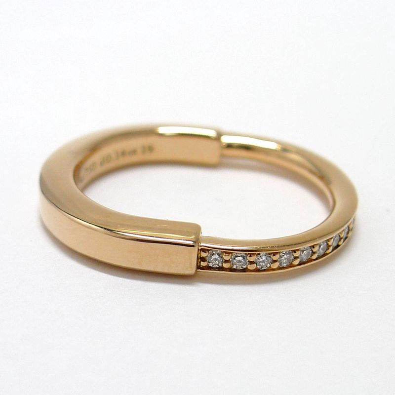 Tiffany & Co Ring Lock 750pg 18k Pink Gold Pink Gold with Diamonds Approx 9