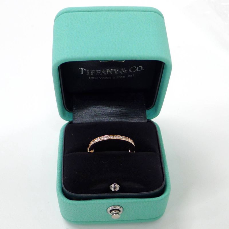 Tiffany & Co Ring Lock 750pg 18k Pink Gold Pink Gold with Diamonds Approx 9