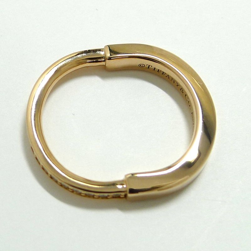 Tiffany & Co Ring Lock 750pg 18k Pink Gold Pink Gold with Diamonds Approx 9
