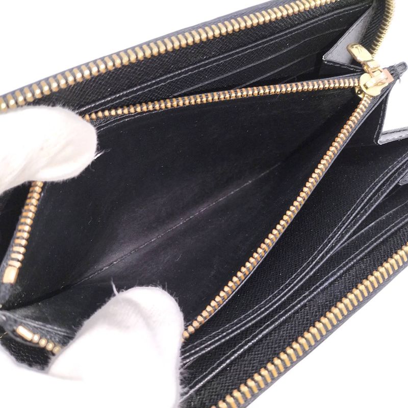 Louis Vuitton Zippy Wallet Round Zipper Long Wallet Epi Noir Black M61857