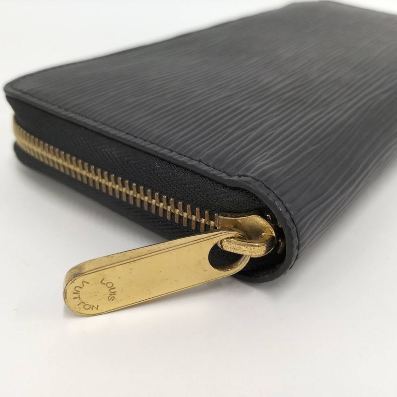 Louis Vuitton Zippy Wallet Round Zipper Long Wallet Epi Noir Black M61857