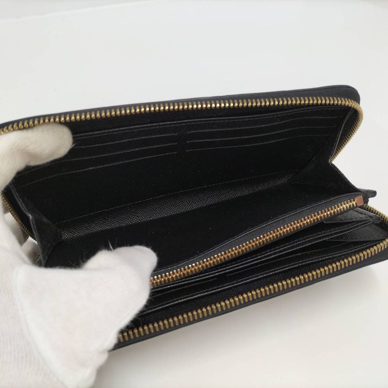 Louis Vuitton Zippy Wallet Round Zipper Long Wallet Epi Noir Black M61857