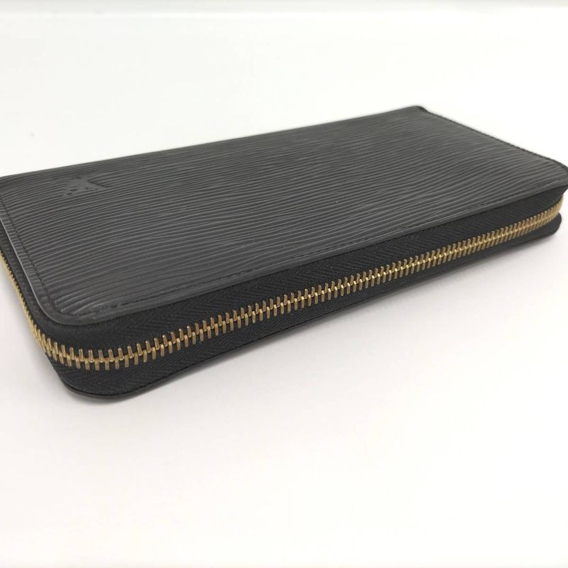 Louis Vuitton Zippy Wallet Round Zipper Long Wallet Epi Noir Black M61857