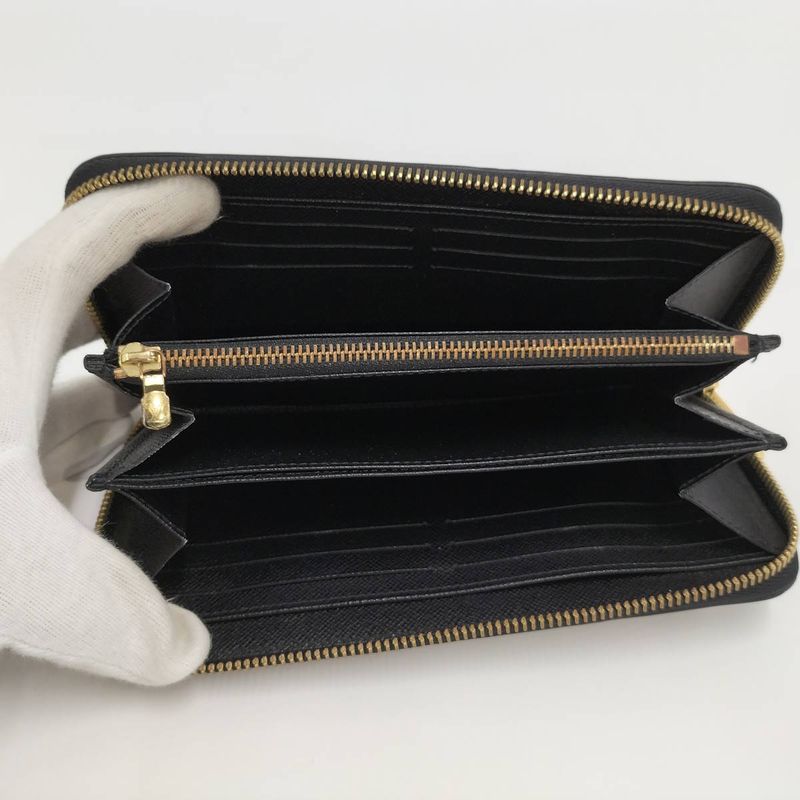 Louis Vuitton Zippy Wallet Round Zipper Long Wallet Epi Noir Black M61857