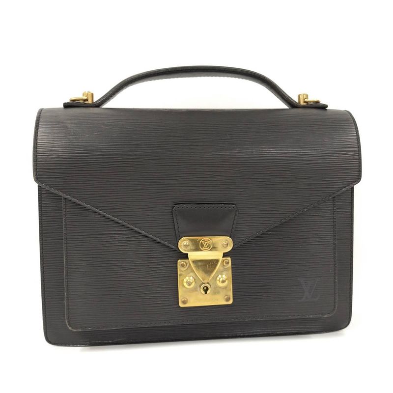 Louis Vuitton Monceau 28 Shoulder Bag Epi Noir Black M52122