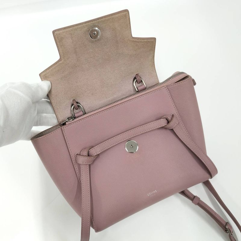 Celine Belt Bag Nano 2way Shoulder Leather Salmon Pink