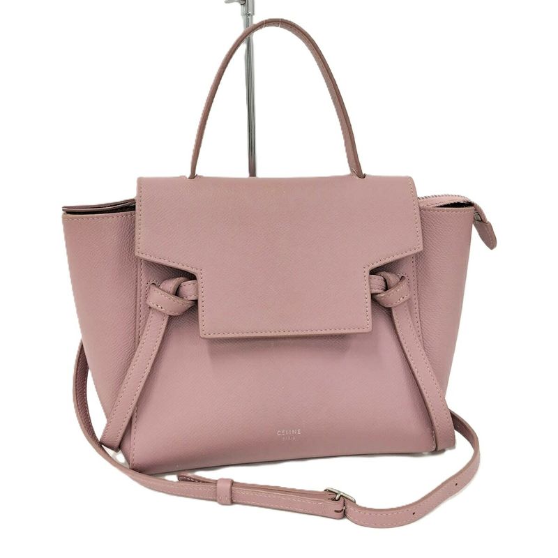 Celine Belt Bag Nano 2way Shoulder Leather Salmon Pink