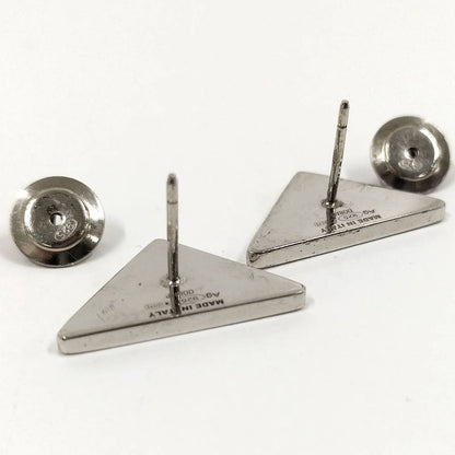 Prada Earrings Logo Plate Sv925 Silver 925 Silver