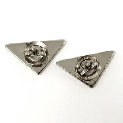 Prada Earrings Logo Plate Sv925 Silver 925 Silver